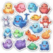 Briljante set van cartoon dierlijke stickers (Voorkant)