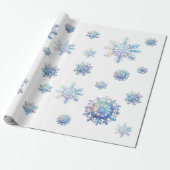 Briljante sneeuwvlok cadeaupapier (Uitgerold)