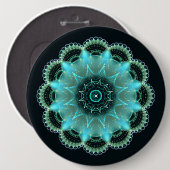Briljante sterv fractale mandala ronde button 6,0 cm (Voorkant /achterkant)