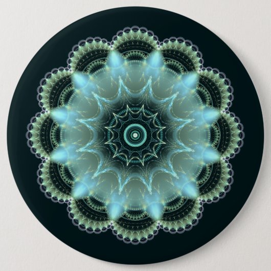 Briljante sterv fractale mandala ronde button 6,0 cm (Voorkant)