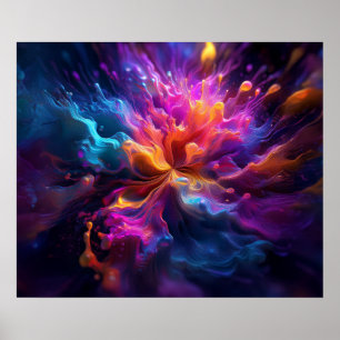 Briljante Stromende Kleuren Abstracte Digitale Pos Poster