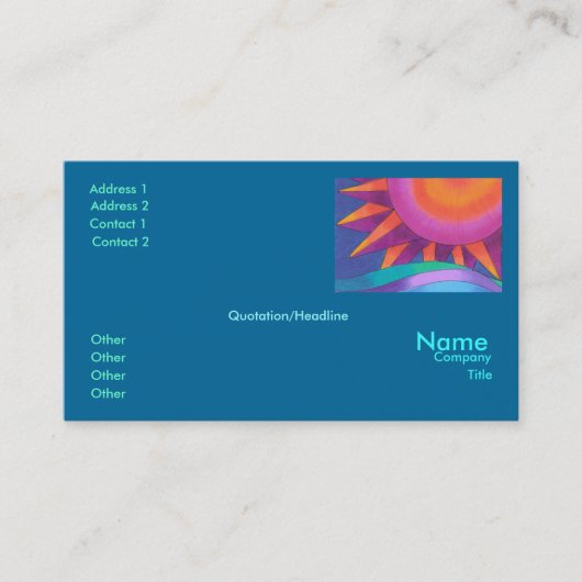 Briljante Sun Business Card-sjabloon Visitekaartje (Voorkant)