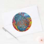 Briljante tropische vissen II Ronde Sticker (Envelop)