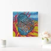 Briljante tropische vissen II Vierkante Klok (Huis)