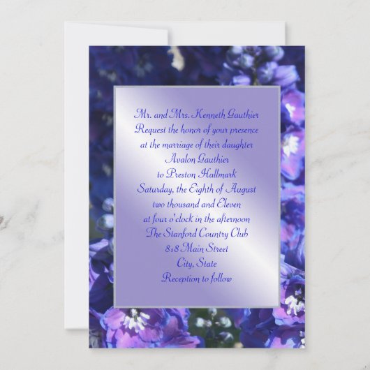 Briljante uitnodiging voor een Paarse bruiloft (Achterkant)