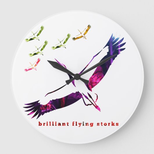 briljante vliegende ooievaars grote klok (Voorkant)