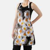 Briljante witte dagen op zwarte Florale kunst Schort (Insitu)