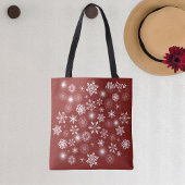 Briljante witte winter sneeuwvlokken tote bag