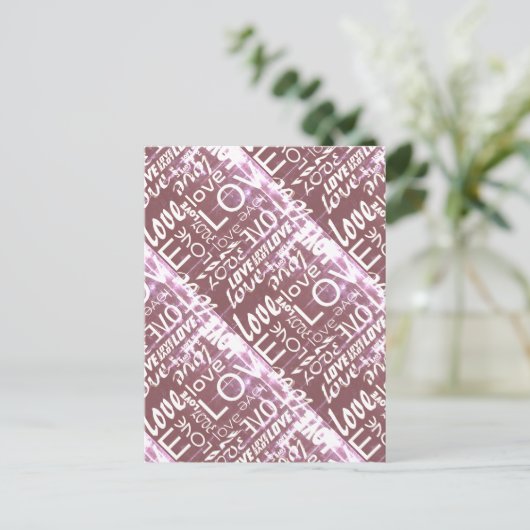 Briljante woorden van witte en roze klassieke lief briefkaart (Staand voorkant)