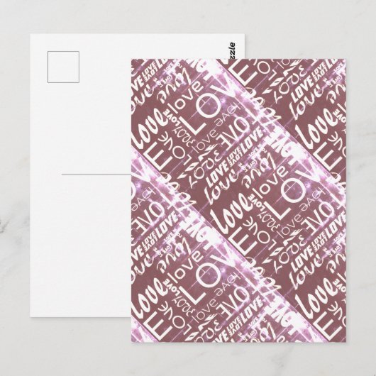 Briljante woorden van witte en roze klassieke lief briefkaart (Voorkant / Achterkant)