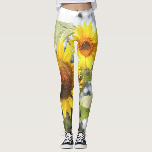 Briljante zonnebloem leggings (Voorkant)