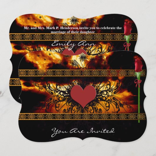 Briljante zonsondergang door het Clouds-huwelijk Kaart (Voorkant / Achterkant)