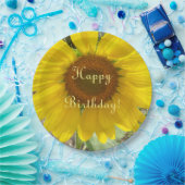 Briljantgeel Zonnebloem Verjaardagspapier Bord (Feest)