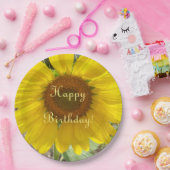 Briljantgeel Zonnebloem Verjaardagspapier Bord (Feest)