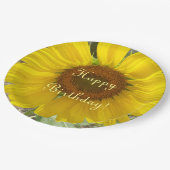 Briljantgeel Zonnebloem Verjaardagspapier Bord (Gekanteld)