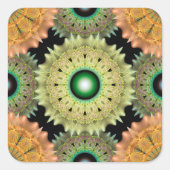 Briljantgele frilly decoratie vierkante sticker (Voorkant)