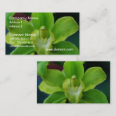 Briljantgroene orchidee visitekaartje (Voorkant / Achterkant)