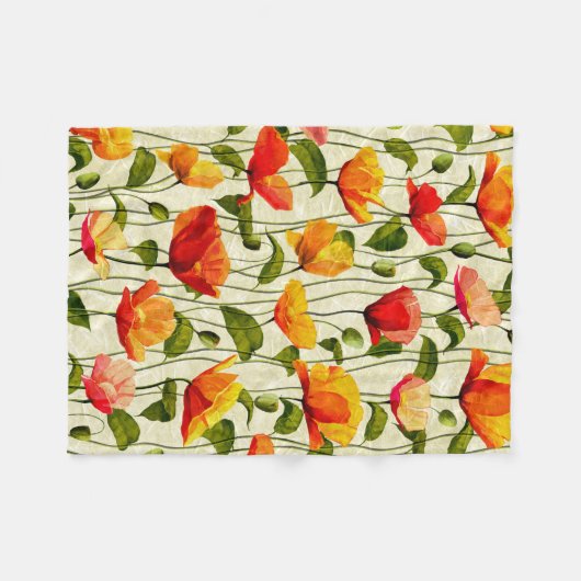 Briljantpapaver Fleece Deken (Voorkant (Horizontaal))