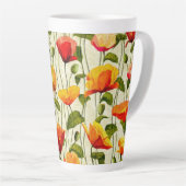 Briljantpapaver Latte Mok (Rechterhoek)
