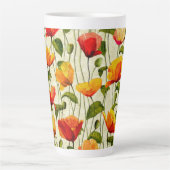 Briljantpapaver Latte Mok (Voorkant)