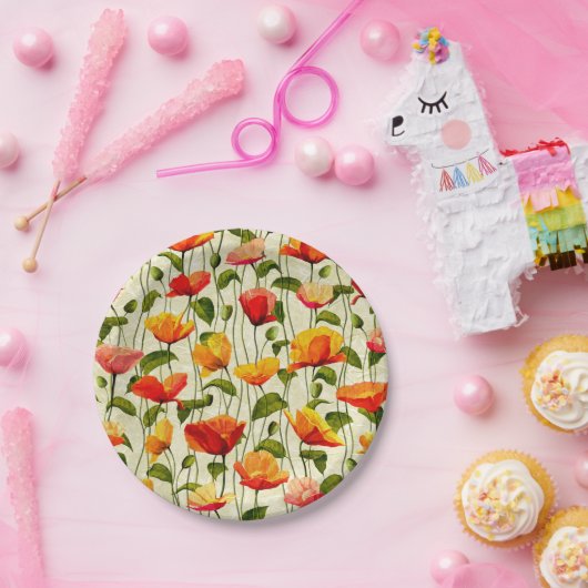 Briljantpapaver Papieren Bordje (Feest)