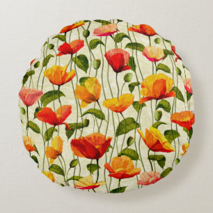Briljantpapaver Rond Kussen