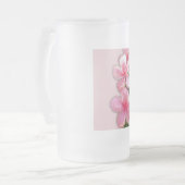 Briljantroze Hibiscus Flowers Matglas Bierpul (Voorkant links)