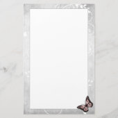 Briljantroze vlinderstationerie briefpapier (Achterkant)