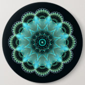 Briljantsterfractal mandala ronde button 6,0 cm (Voorkant)
