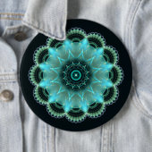 Briljantsterfractal mandala ronde button 6,0 cm (In situ)