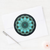 Briljantsterfractal mandala ronde sticker (Envelop)