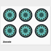 Briljantsterfractal mandala ronde sticker (Vel)