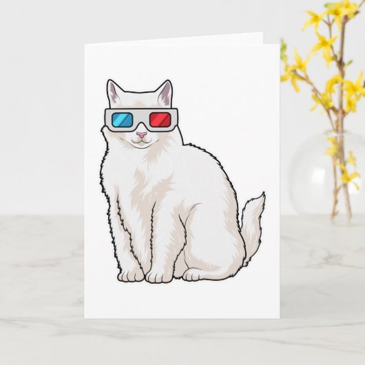 Brilkat Kaart (Gele Bloem)