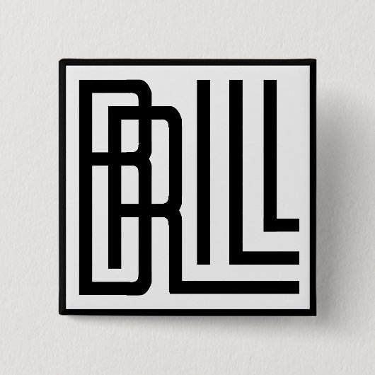 Brill Vierkante Button 5,1 Cm (Voorkant)