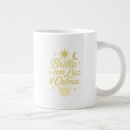 Brilla con Luz y Calma ✨ | Celestial Sun & Moon Grote Koffiekop (Rechts)