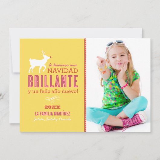 Brillante Deseos DE La Navidad Tarjeta DE La Foto Feestdagenkaart (Voorkant)