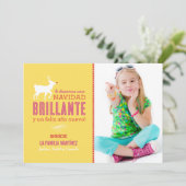 Brillante Deseos DE La Navidad Tarjeta DE La Foto Feestdagenkaart (Staand voorkant)