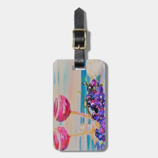 Brillen en druiven, droomstijl bagagelabel (Voorkant verticaal)