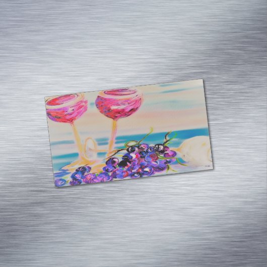 Brillen en druiven, droomstijl magnetisch visitekaartje (Voorbeeld)