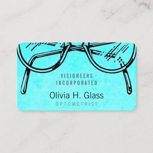 Brillen Eyeslijtage Waterverf optische gezichtsopn Visitekaartje (Voorkant)
