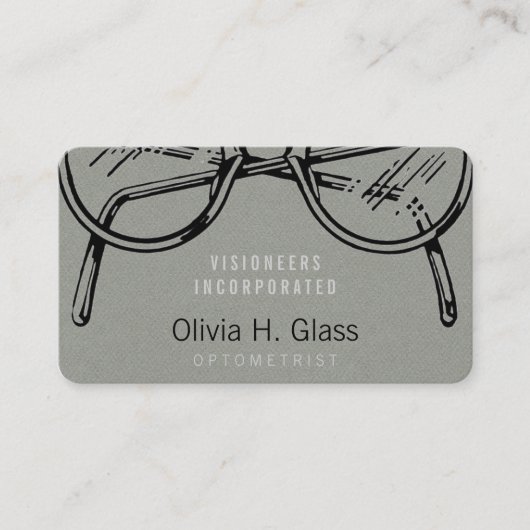 Brillen Grijze faux-flatel Visitekaartje (Voorkant)