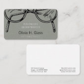 Brillen Grijze faux-flatel Visitekaartje (Voorkant / Achterkant)