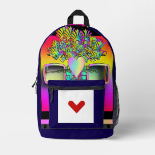 Brillen Hart Bloemen Gezicht Bedrukte Rugzak