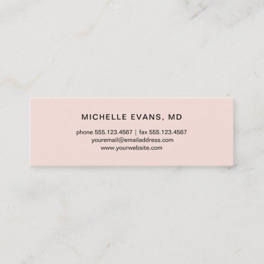 Brillen Logo Blush Roze Oogheelkundige Mini Visitekaartje (Achterkant)