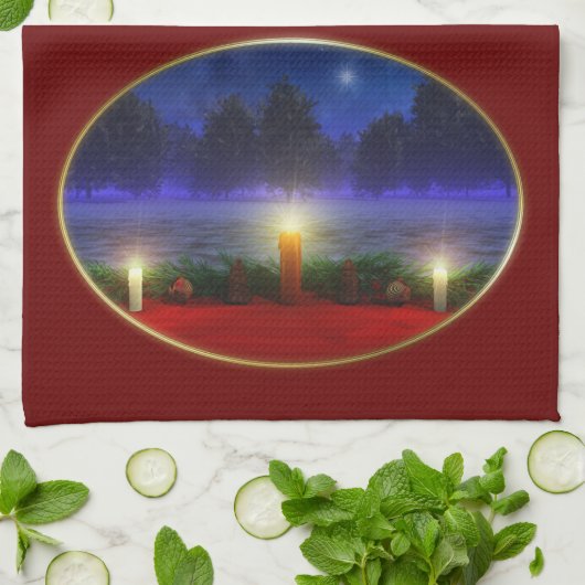 Brillen met kerstkeukenhanddoeken theedoek (Gevouwen)