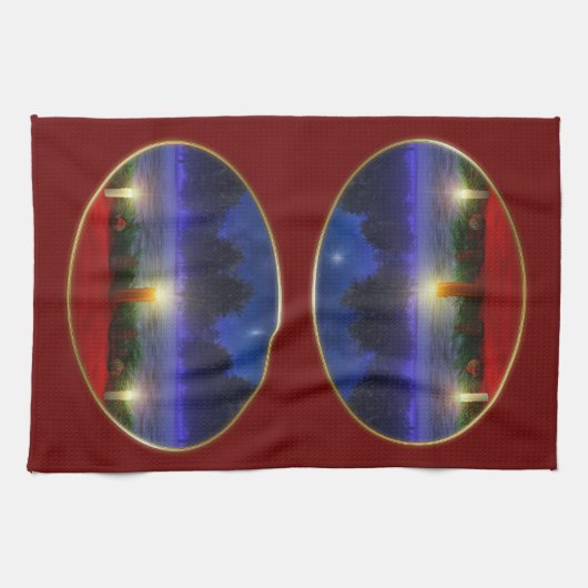 Brillen met kerstkeukenhanddoeken theedoek (Horizontaal)