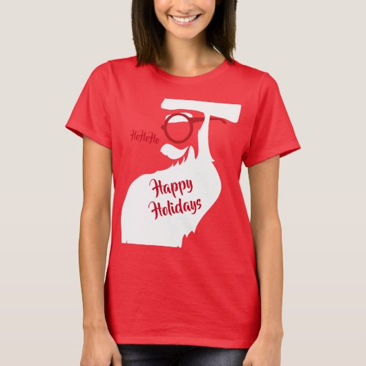 Brillen op de kerstman t-shirt (Voorkant)