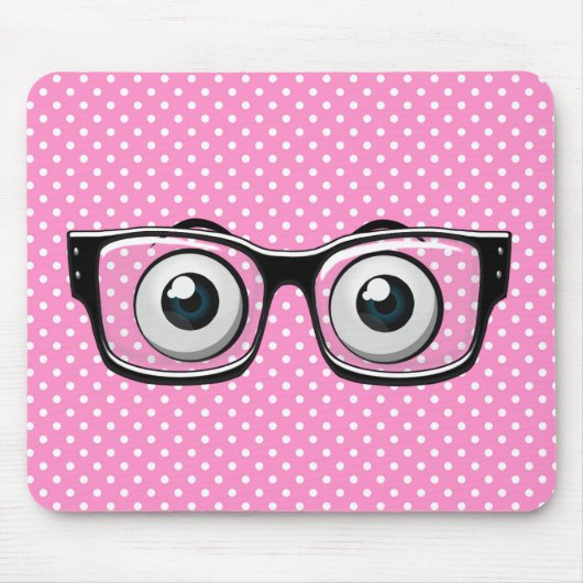 Brillen over Poolse stippen Muismat (Voorkant)