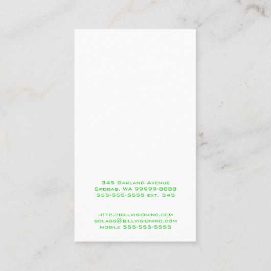 Brillen Verticaal gezichtsvermogen Visitekaartje (Achterkant)