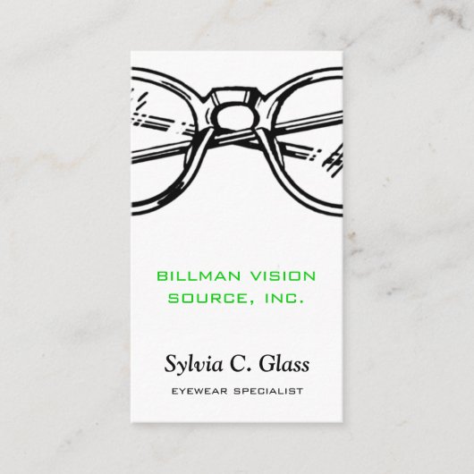 Brillen Verticaal gezichtsvermogen Visitekaartje (Voorkant)
